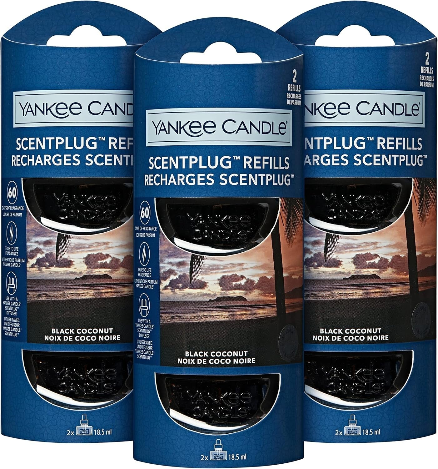 Yankee Candle ScentPlug Refills Black Coconut 6 Pack | Plug In Air Freshener Oil by Yankee Candle