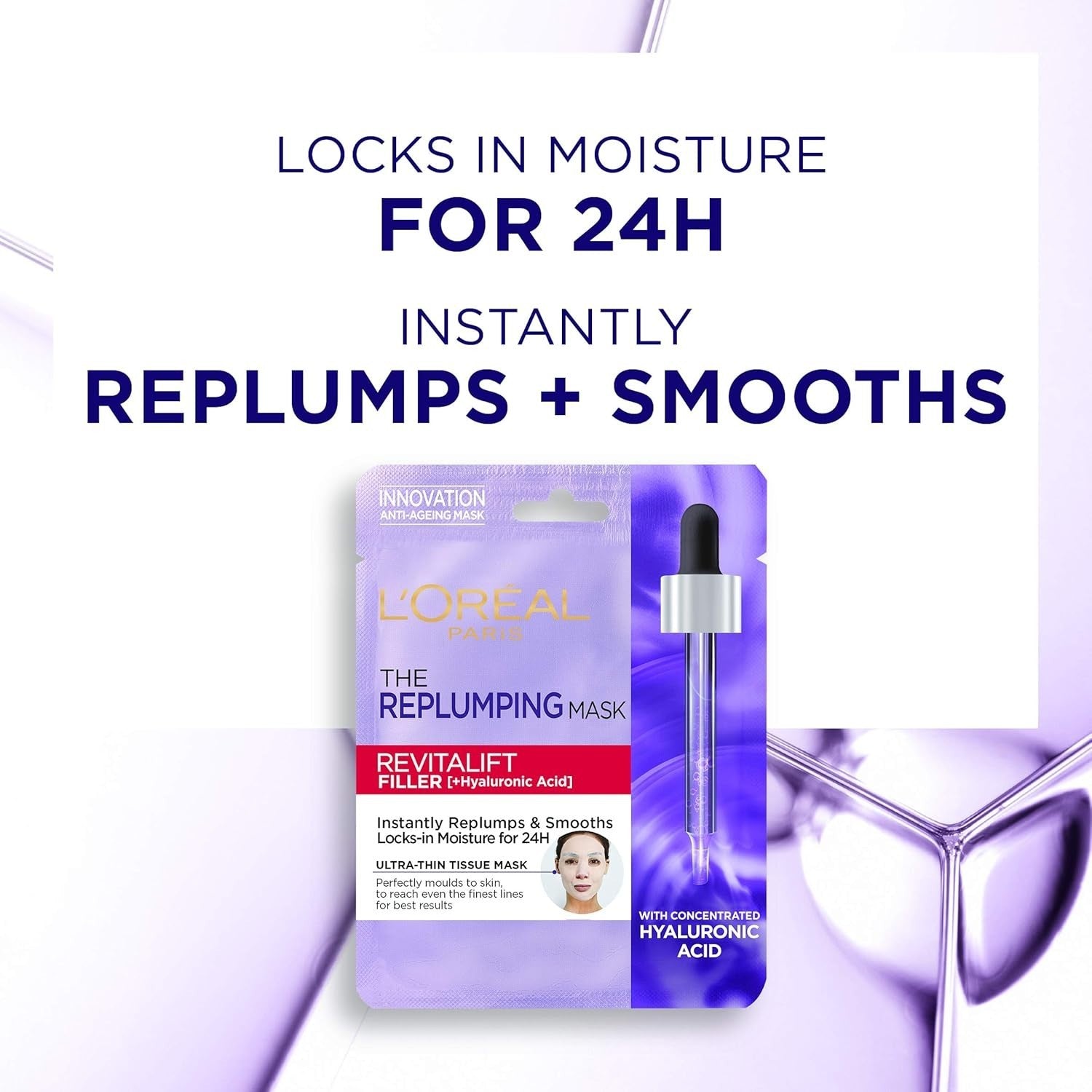 L'Oreal Paris Revitalift Filler Hyaluronic Acid Face Mask 3 Pack - Hydrating by L'Oréal