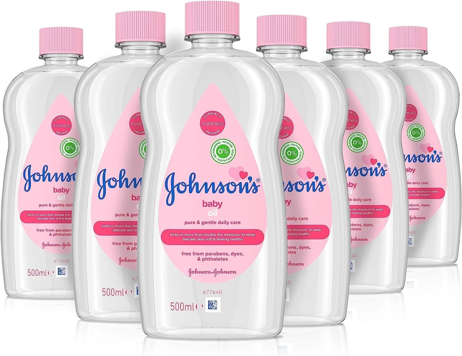 Johnson's Baby Oil 500ml x6 | Fragrance-Free Moisturising Oil for Baby Skin by JOHNSON'S