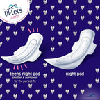 Lil-Lets Teens Night Pads with Wings 5x10 Fragrance Free Sanitary Towels by Lil-Lets