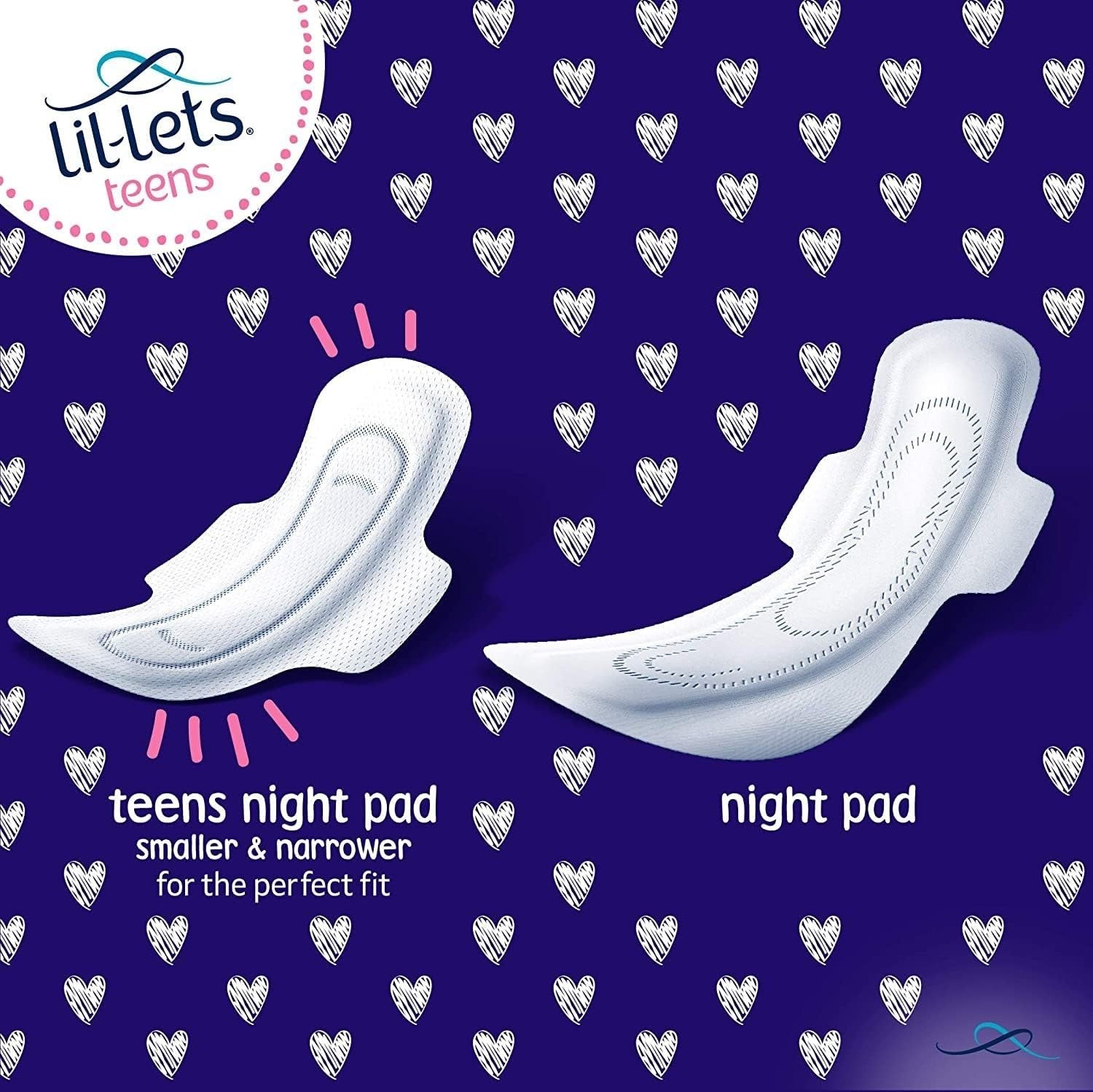Lil-Lets Teens Night Pads with Wings 5x10 Fragrance Free Sanitary Towels by Lil-Lets