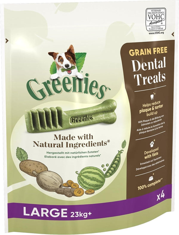 GREENIES Grain-Free Large Dog Dental Treats 24 Chews | 170g Pack of 6 UK