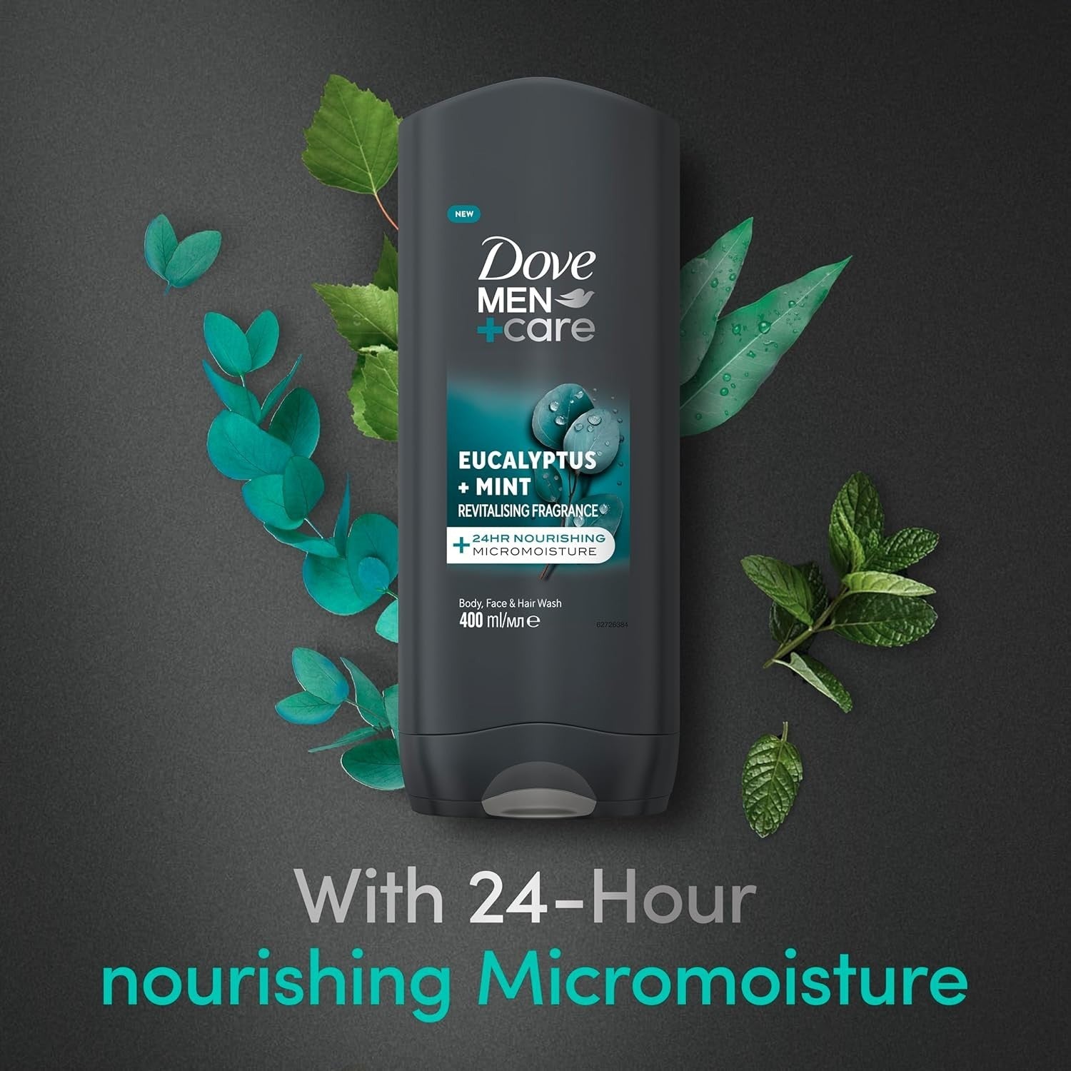 Dove Men+Care 3-in-1 Hair Body Face Wash 400ml Pack of 6 Eucalyptus & Mint by ‎DOVE MEN + CARE