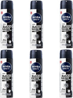 NIVEA Men Black & White Invisible Deodorant Spray 200ml x6 | 72H Anti-Perspirant by Nivea Men