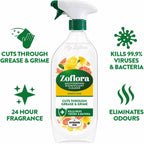 Zoflora Lemon Zing Bundle | 800ml Spray + Disinfectant Liquid & Wipes by Zoflora