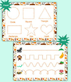 Letter Tracing Worksheets for Toddlers 4 Practice Mats with Erase Pen Learn to Write Alphabet, Numbers, Shapes & Name by ZStore