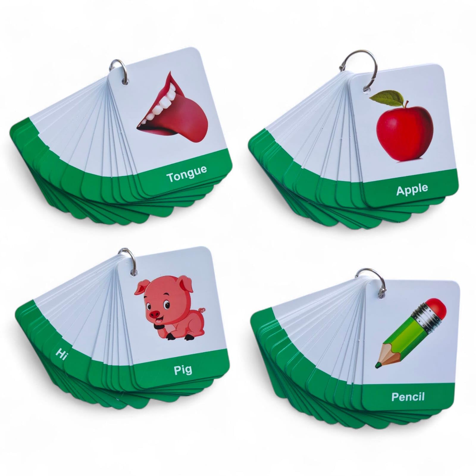 Kids 96 Pieces Flash Cards Set Baby Words Animals Fruits, Body Parts by Zstore