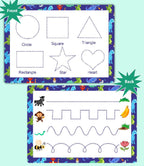 Kids Tracing Set with Pen A‑Z Alphabet, Numbers, Shapes & Custom Name 4 Workboard Mats for Handwriting Practice by ZStore