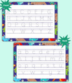 Handwriting Practice Mat For Kids Fun Write-And-Wipe Tracing Boards With Letters, Numbers, Shapes & Personalised Name Sheet by ZStore