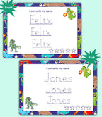 Handwriting Practice Mat For Kids Fun Write-And-Wipe Tracing Boards With Letters, Numbers, Shapes & Personalised Name Sheet by ZStore
