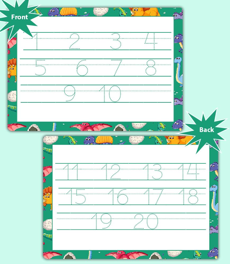 Personalized Name, Alphabet, Numbers & Shapes Sheets For Kids Write Wipe Tracing Mats With Erase Pen by ZStore