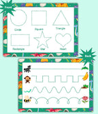 Personalized Name, Alphabet, Numbers & Shapes Sheets For Kids Write Wipe Tracing Mats With Erase Pen by ZStore
