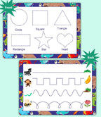 Handwriting Practice Mat For Kids Fun Write-And-Wipe Tracing Boards With Letters, Numbers, Shapes & Personalised Name Sheet by ZStore