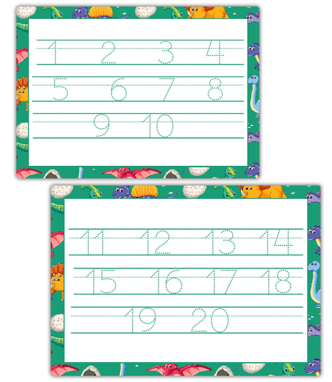 Preschool Number Tracing Board for Toddlers | Learn to Write 1–20 | Reusable & Wipeable Handwriting Sheet | Waterproof, Tear-Proof, Double-Sided Practice Mat with Marker Pen by ZStore