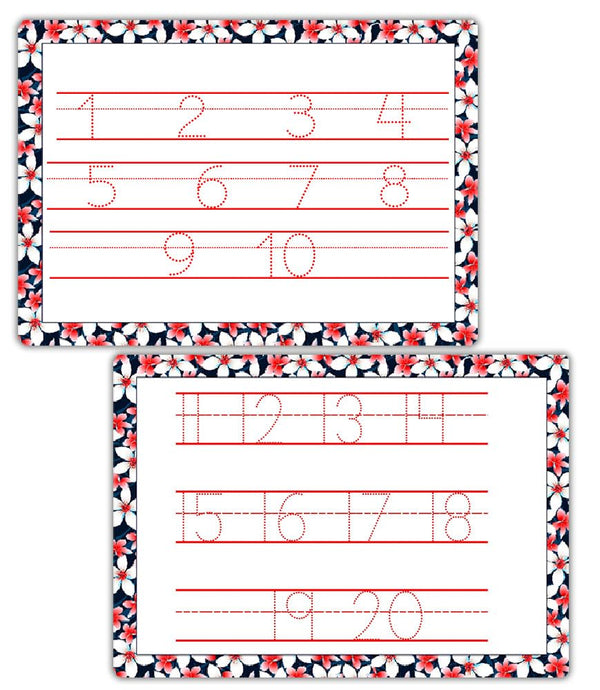 Number Tracing Mat | Reusable Waterproof Writing Mat Double Sided with Dry Erase Marker