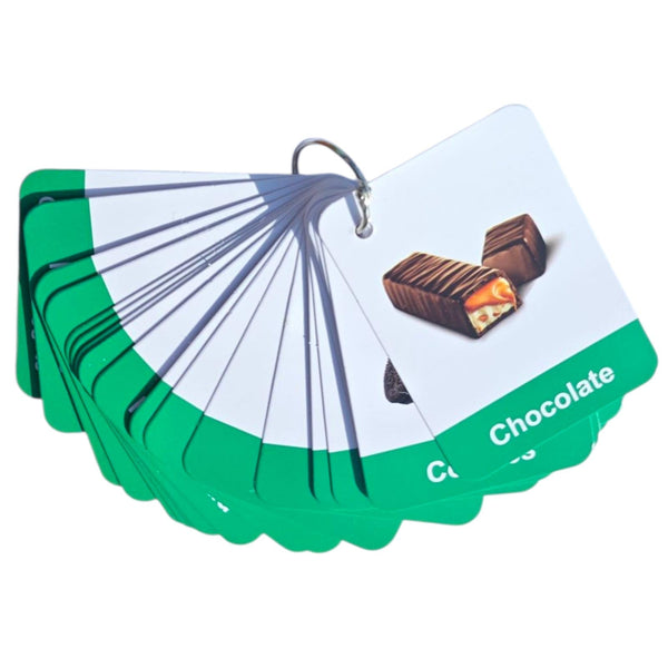 Food Flashcards For Kids – Tear Proof Double-Sided Educational Cards