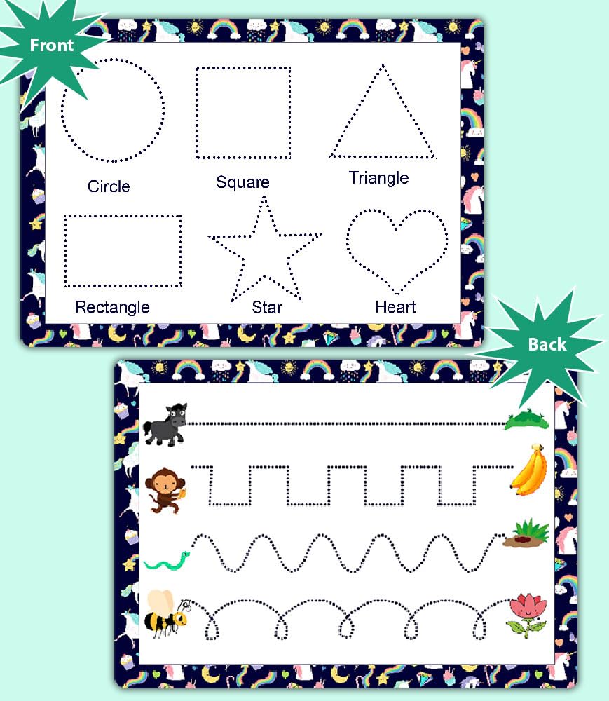 Learn to Write Tracing Set for Kids Age 6 Months Alphabet, Numbers, Shapes & Name by ZStore