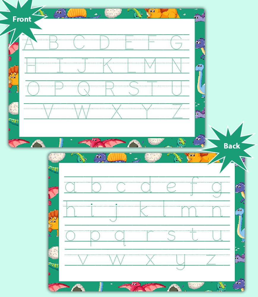 Personalized Name, Alphabet, Numbers & Shapes Sheets For Kids Write Wipe Tracing Mats With Erase Pen by ZStore