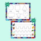 Skills Booster for Toddlers – Tracing Shapes & Lines Worksheet | Reusable Double-Sided Practice Mat | Tear-Resistant & Wipe-Clean Writing Sheet for Early Learners by ZStore