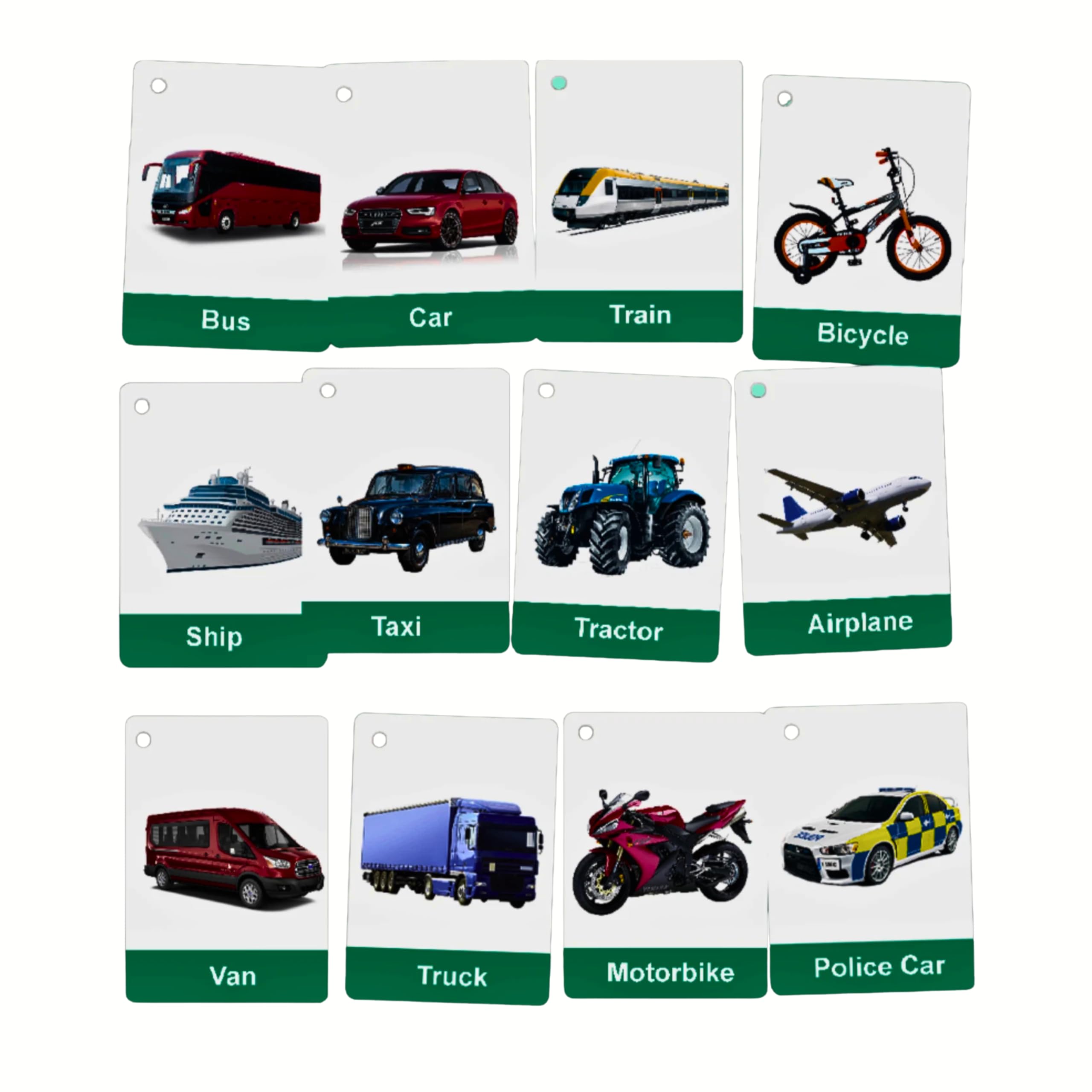Educational Flashcards Vehicles And Transport For Toddlers by Zstore