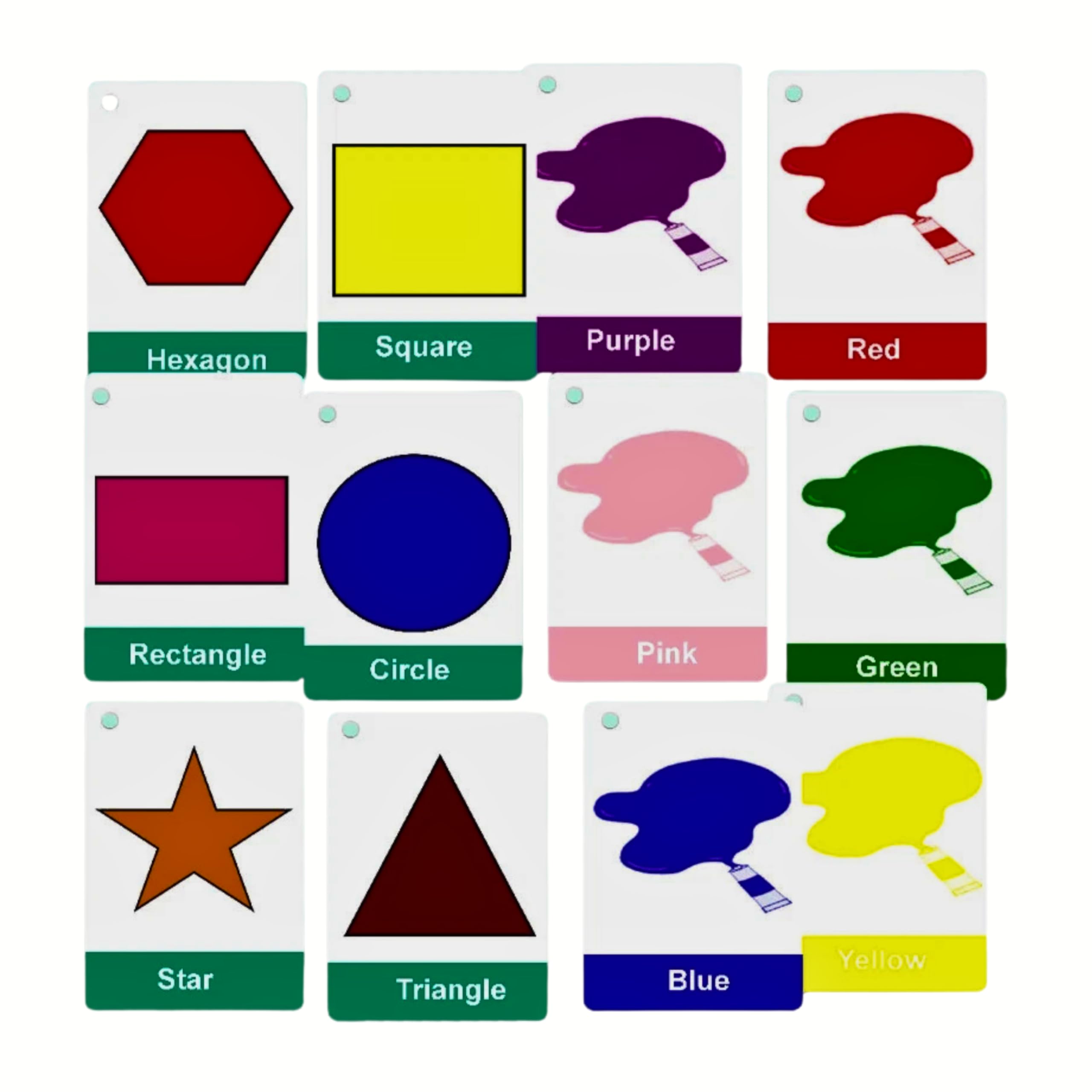 Colors and Shapes Educational Flashcards for Toddlers 24 by Zstore