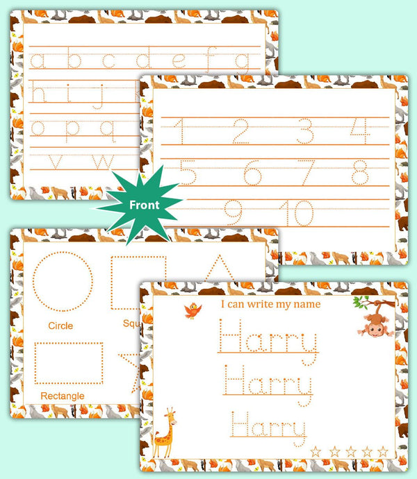 Letter Tracing Worksheets – Toddler Tracing Mats with Dry Erase Pen & Personalized Name Mat