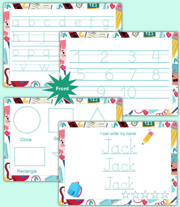 Dry Erase Tracing Mats – Personalized Name & Alphabet Writing Practice Boards