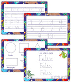 Handwriting Practice Mat For Kids Fun Write-And-Wipe Tracing Boards With Letters, Numbers, Shapes & Personalised Name Sheet by ZStore