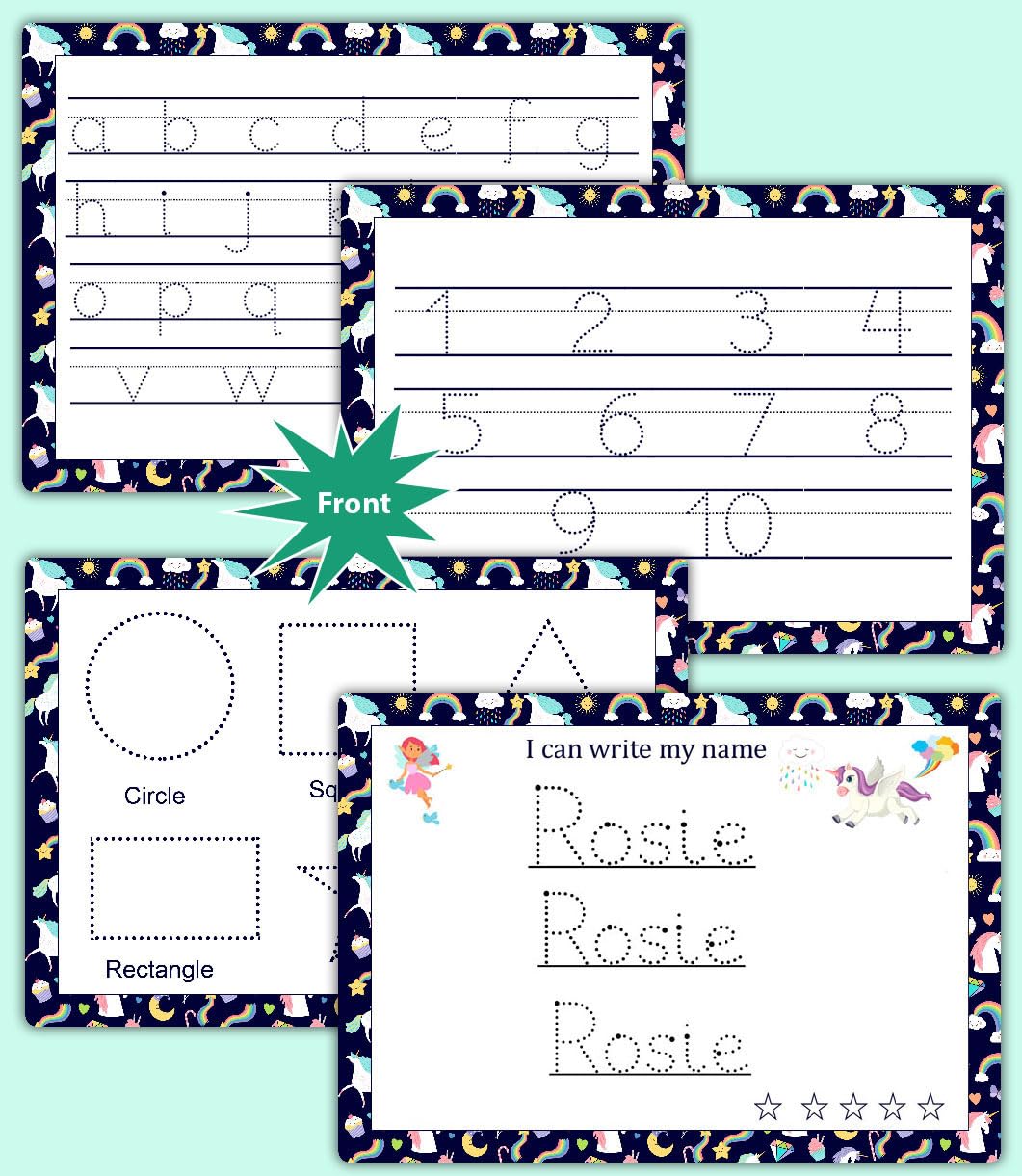 Learn to Write Tracing Set for Kids Age 6 Months Alphabet, Numbers, Shapes & Name by ZStore