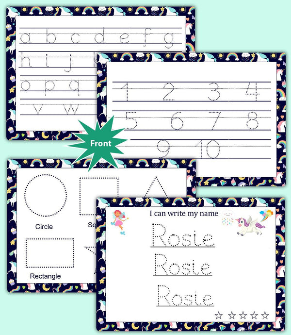 Custom Name Tracing Set - Unicorn Tracing Kit | Alphabet & Numbers Practice