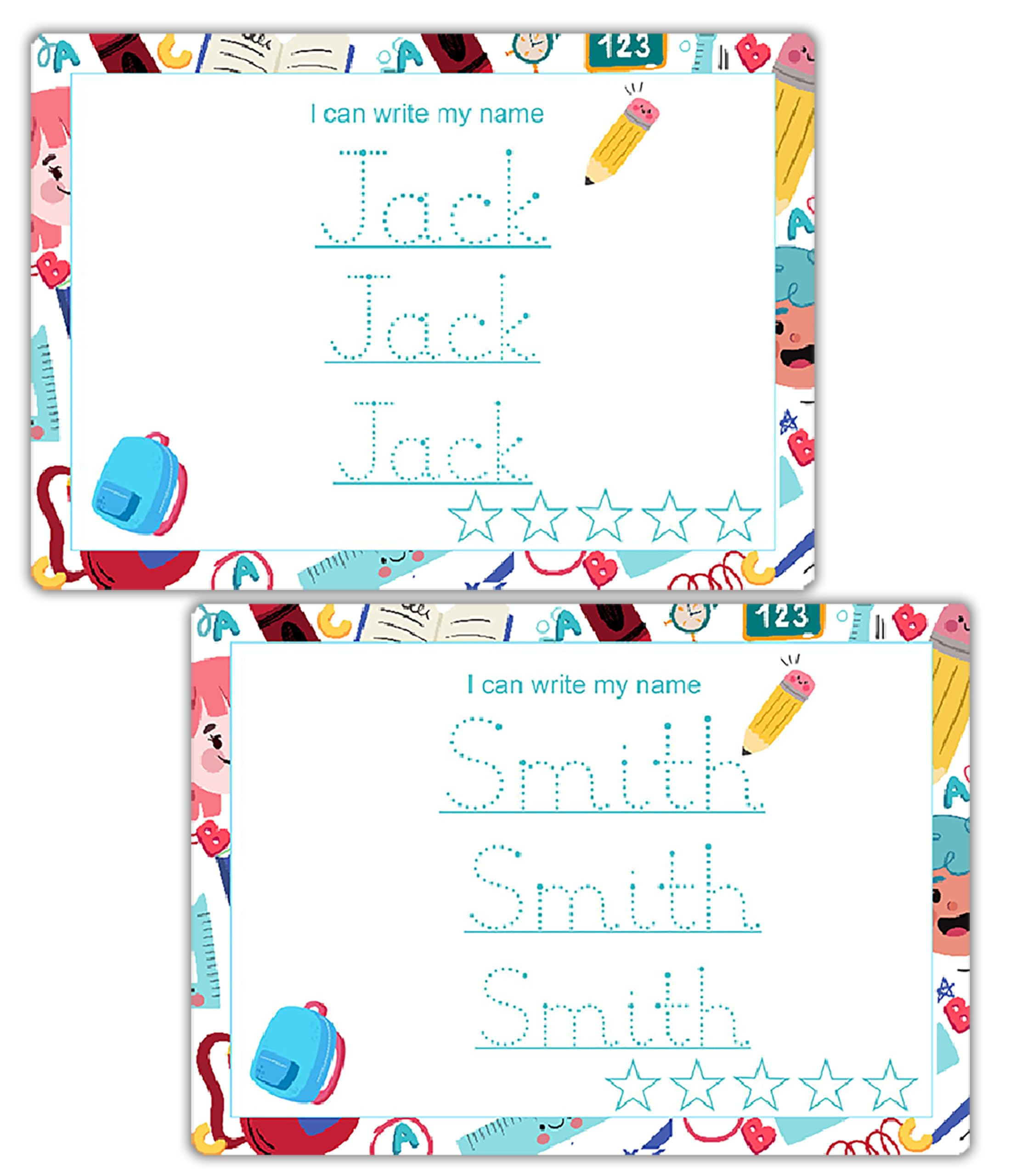 Kids Name Tracing Practice Mat Personalized Handwriting Board by ZStore