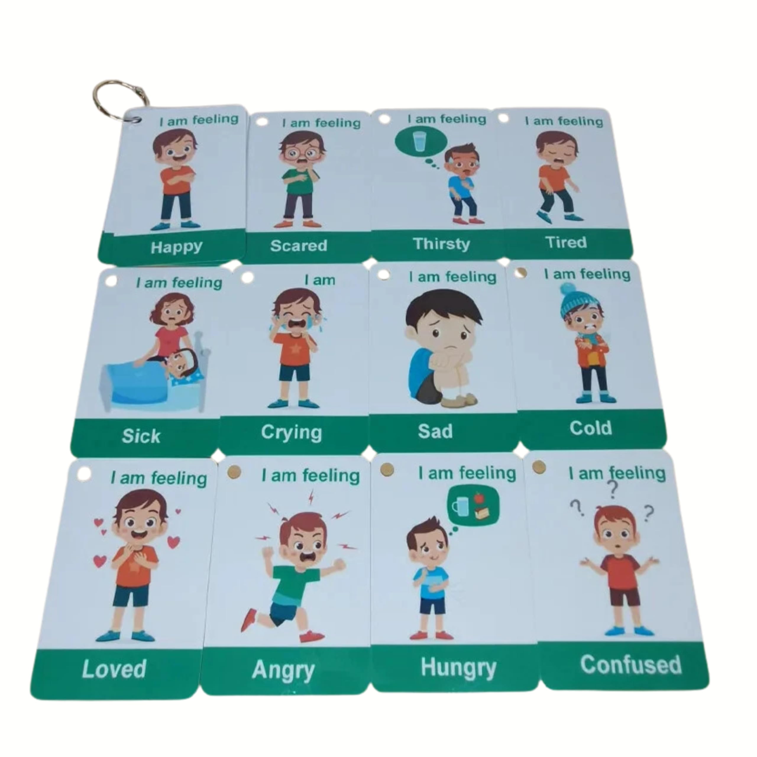 Feelings And Emotions Flash Cards For Boys Toddlers Autism by Zstore