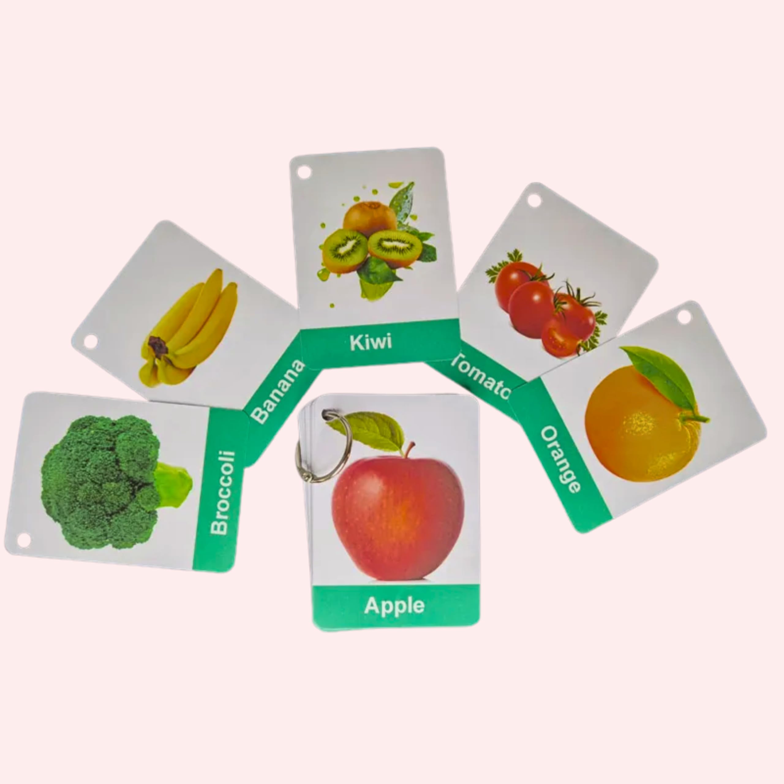 Kids 96 Pieces Flash Cards Set Baby Words Animals Fruits, Body Parts by Zstore
