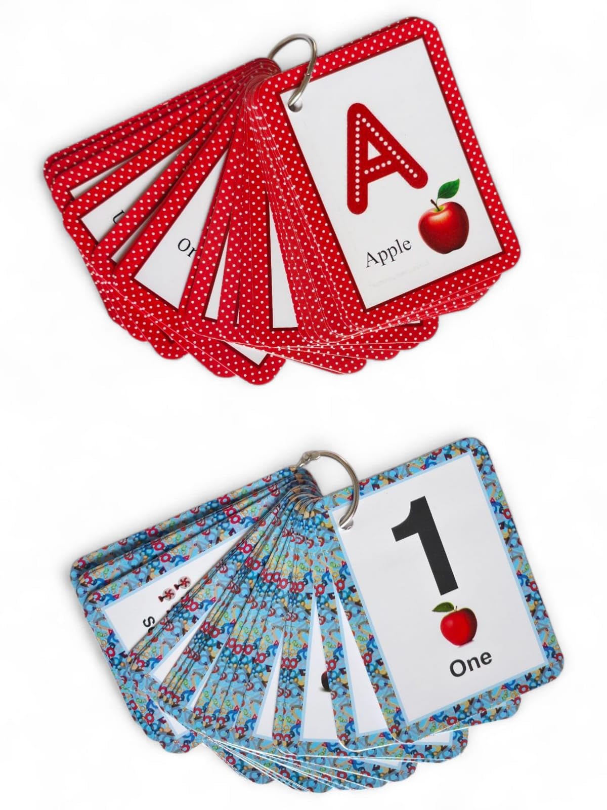 Preschool Flash Cards Set for Toddlers – ABC Letters & 123 Numbers with Fun Borders | Early Learning Flashcards for Kids Ages 6m+ | Educational Cards for Boys & Girls with Ring by Zstore