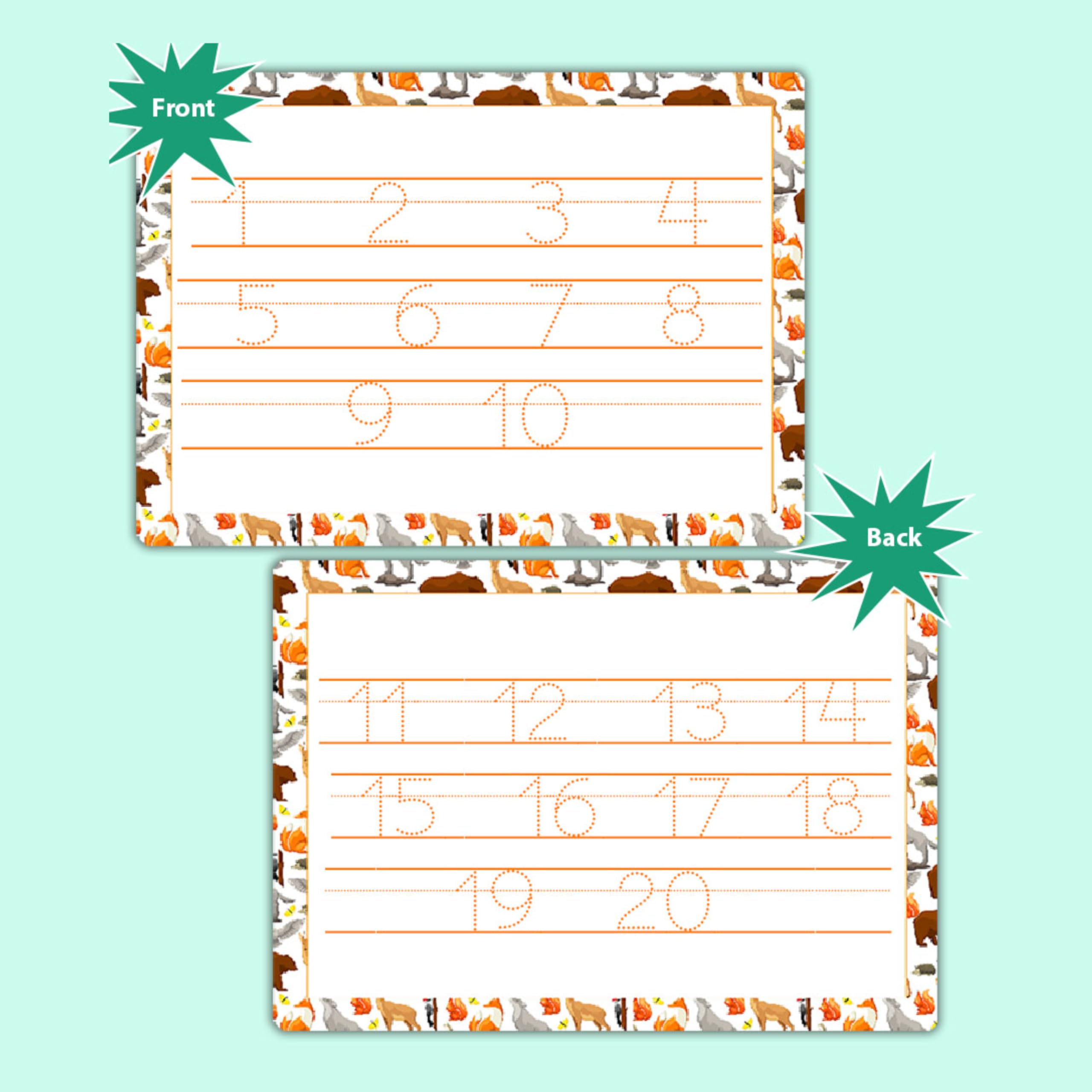 Handwriting Mat for Kids & Toddlers Reusable Tracing 4 Sheets: Alphabet, Numbers, Shapes & Name by ZStore