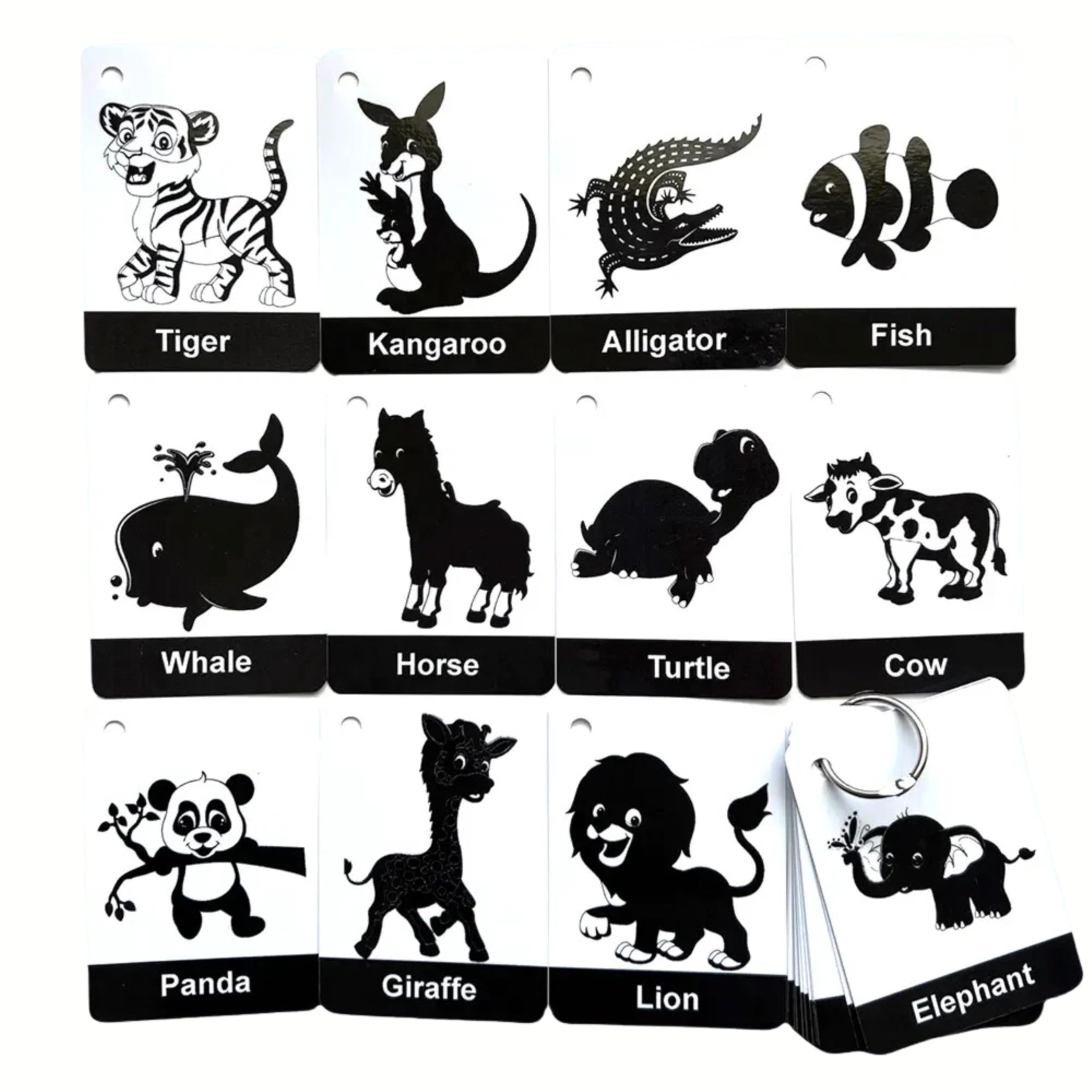 Sensory Flashcards for Babies | High Contrast Black & White Visual Stimulation Cards for Newborns | Baby Sensory Box | Montessori Toys for Infants 0-6 Months | Gift Set by Zstore