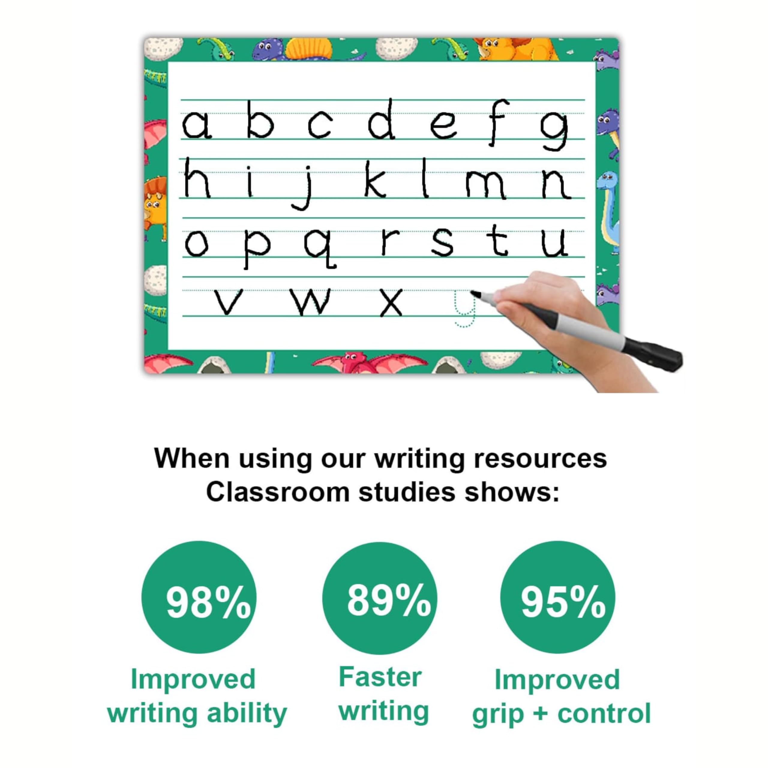 Reusable Alphabet Handwriting Mat | A4 Tracing Worksheet with Pen | Double-Sided Capital & Lowercase Letter Practice Board for Kids | Waterproof & Wipe-Clean Learning Tool by ZStore