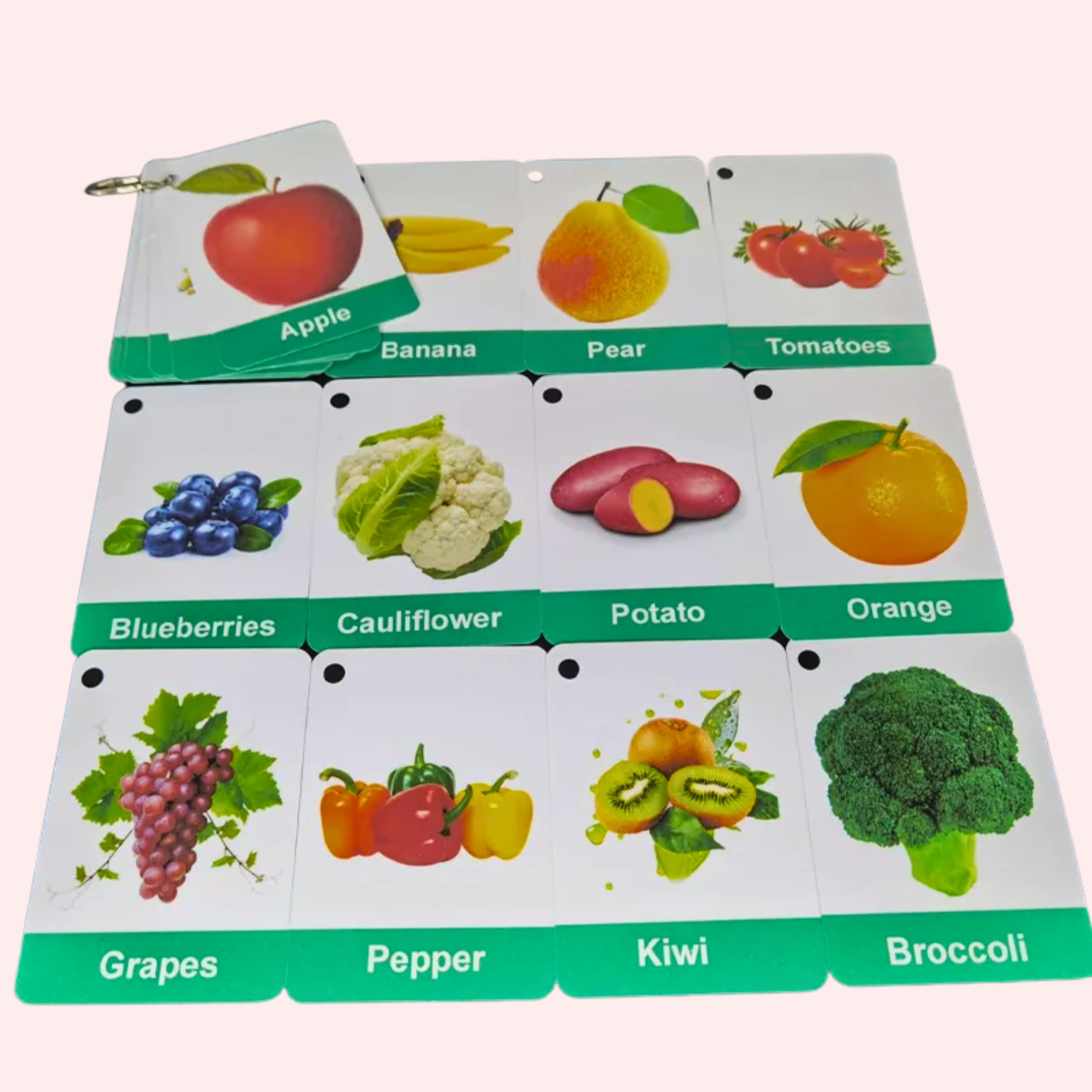 Fruits and Vegetables Flashcards for Toddlers and Autism by Zstore