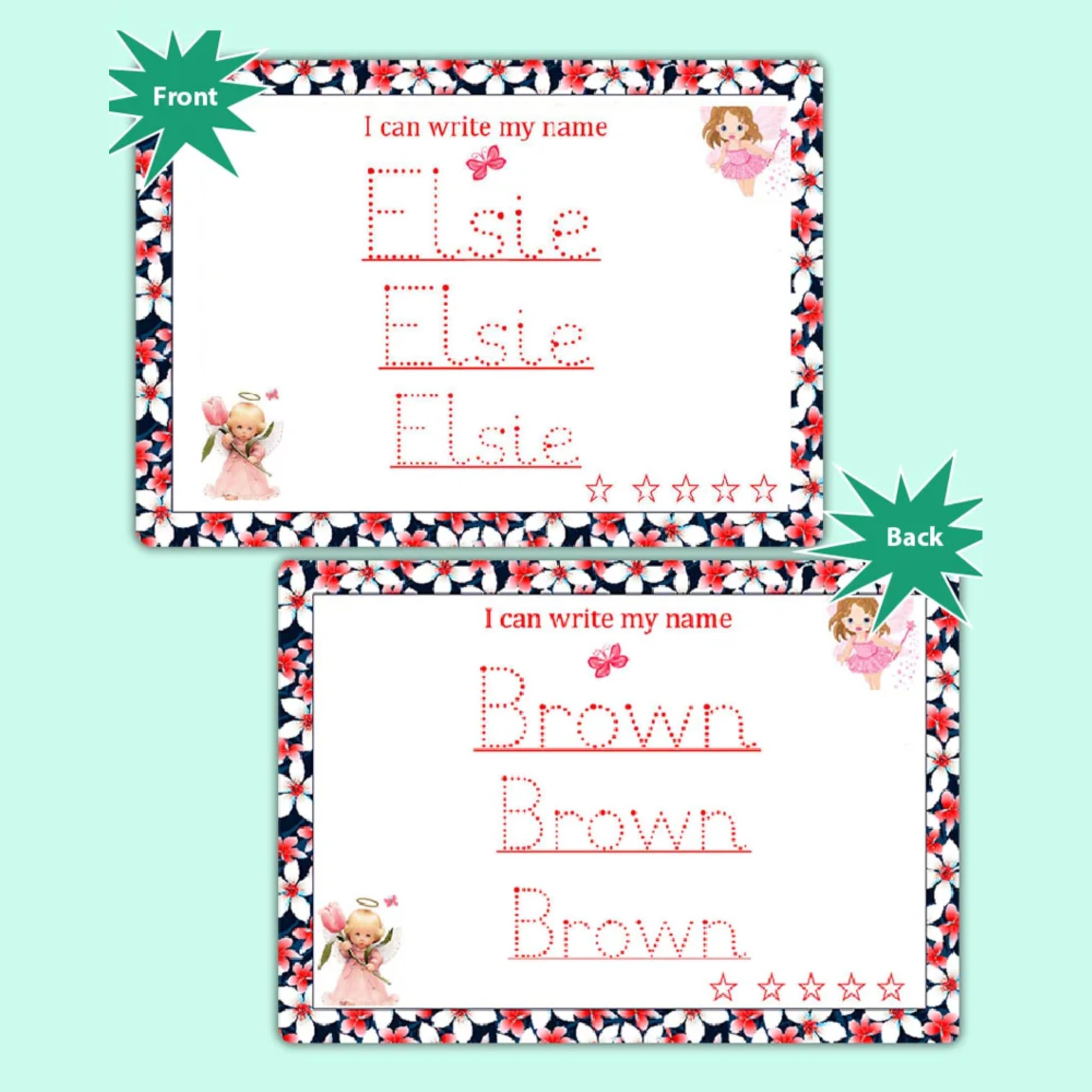 Write Your Name Practice Sheet for Kids Personalized Tracing Mat by ZStore