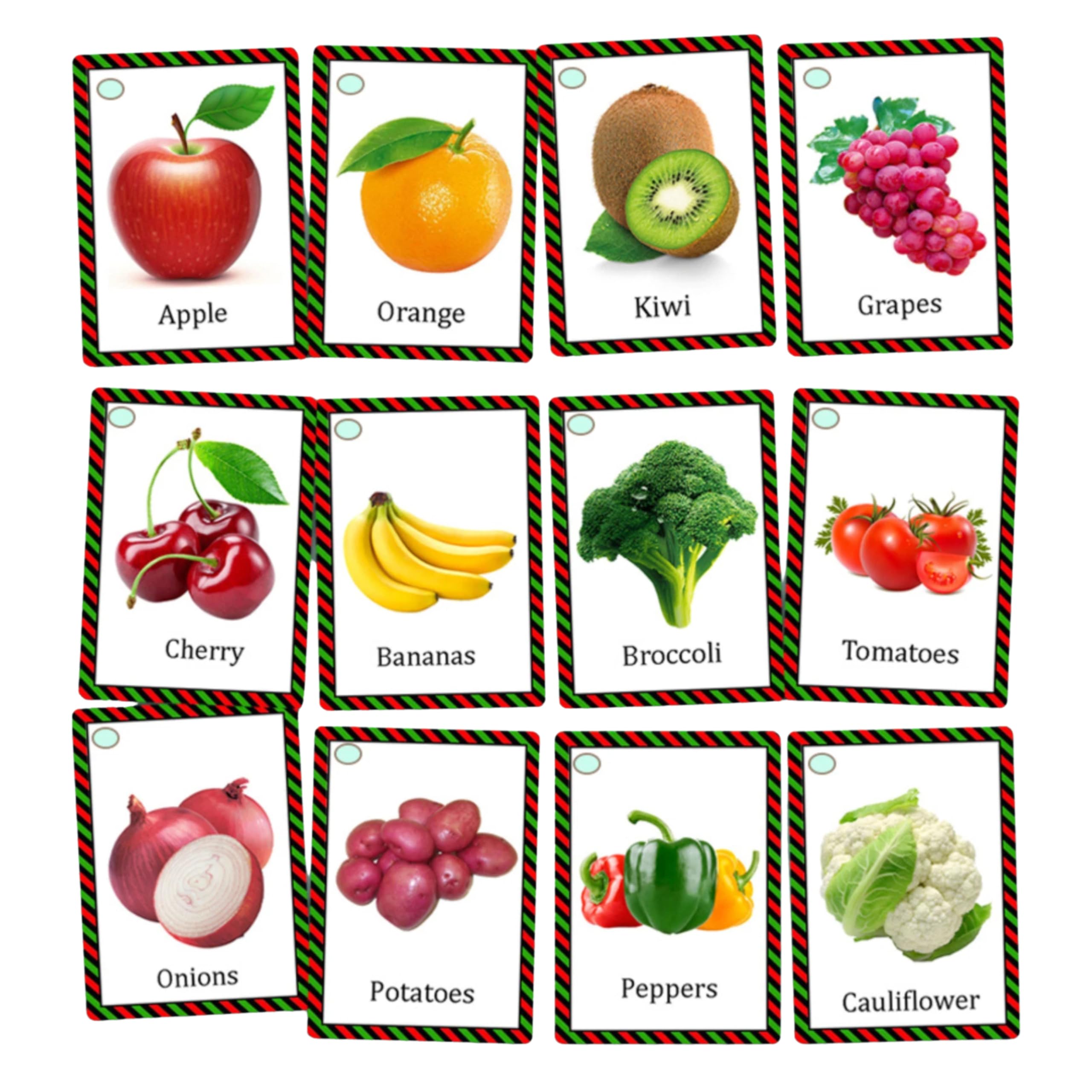 Fruit and Vegetable Flash Cards First Words for Toddlers by Zstore