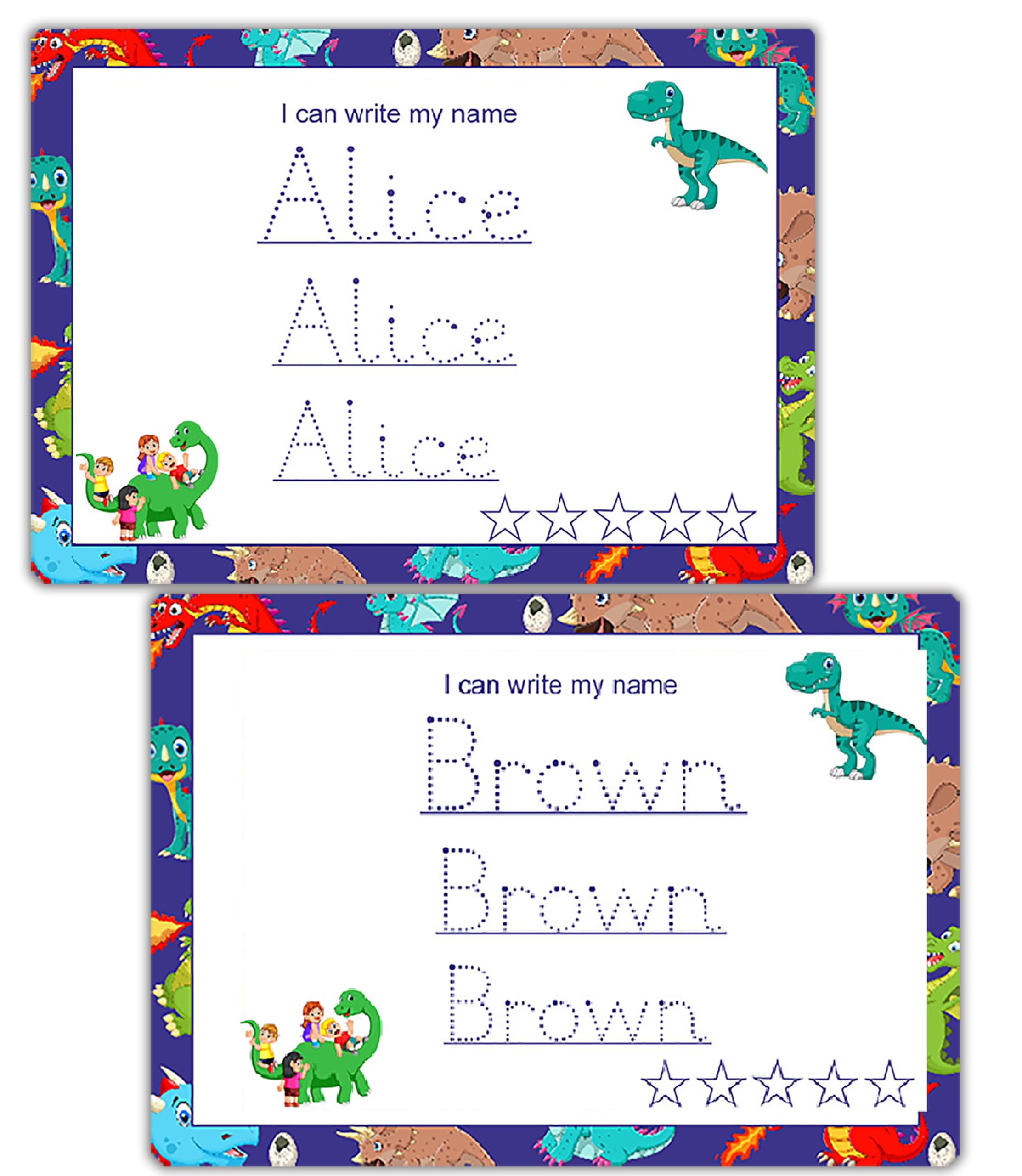 Kids Name Tracing Practice Mat Personalized Handwriting Board by ZStore