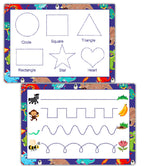 Skills Booster for Toddlers – Tracing Shapes & Lines Worksheet | Reusable Double-Sided Practice Mat | Tear-Resistant & Wipe-Clean Writing Sheet for Early Learners by ZStore