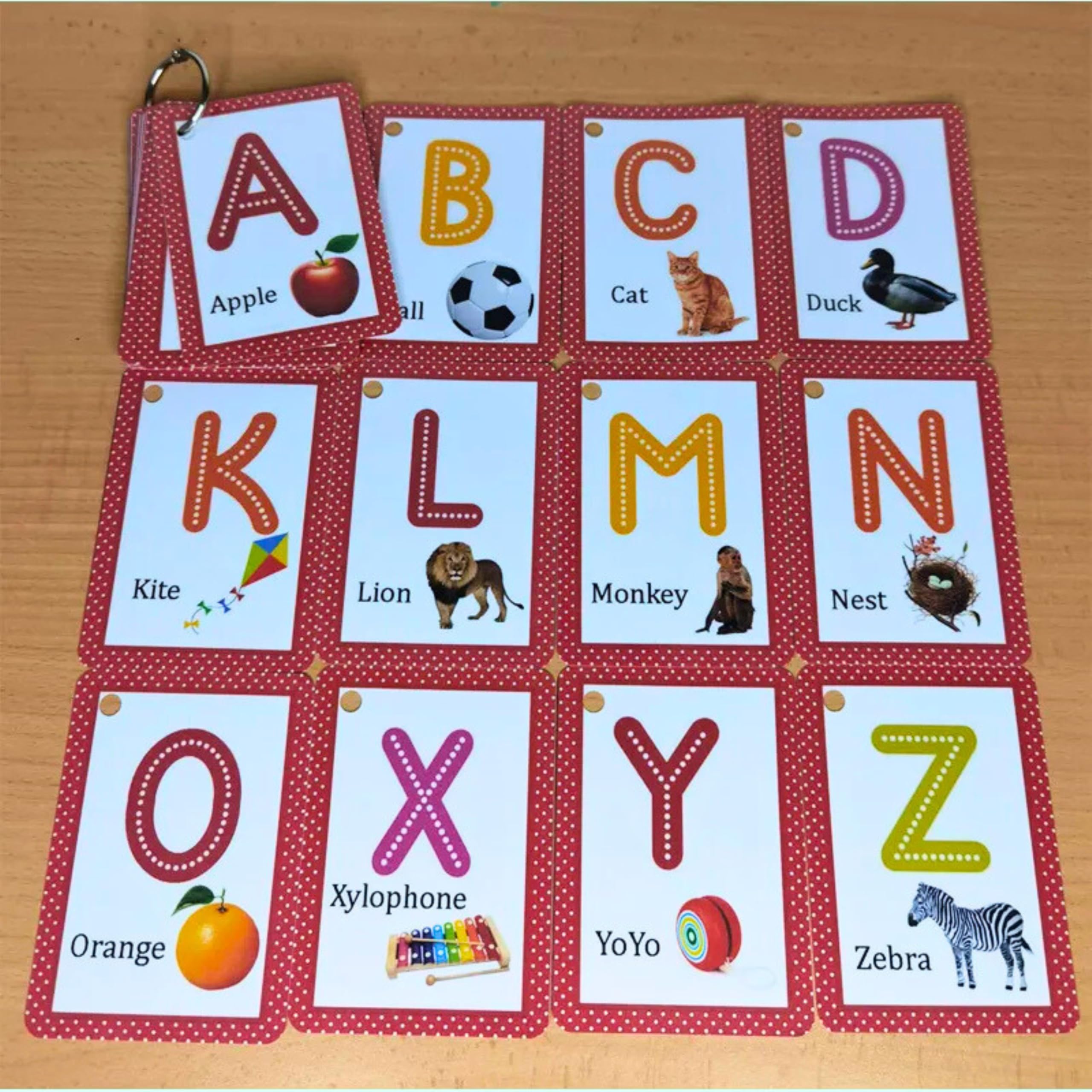 Preschool Flash Cards Set for Toddlers – ABC Letters & 123 Numbers with Fun Borders | Early Learning Flashcards for Kids Ages 6m+ | Educational Cards for Boys & Girls with Ring by Zstore