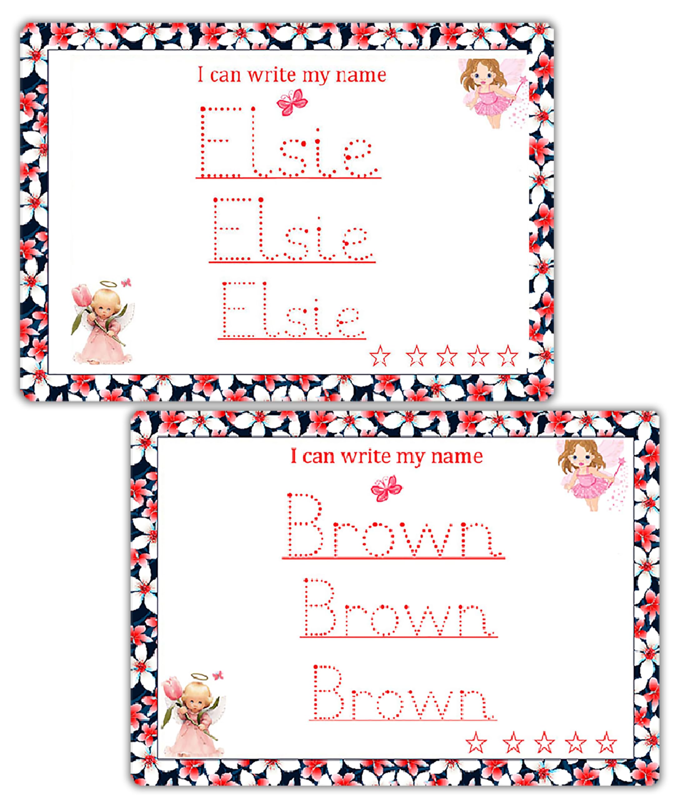Kids Name Tracing Practice Mat Personalized Handwriting Board by ZStore
