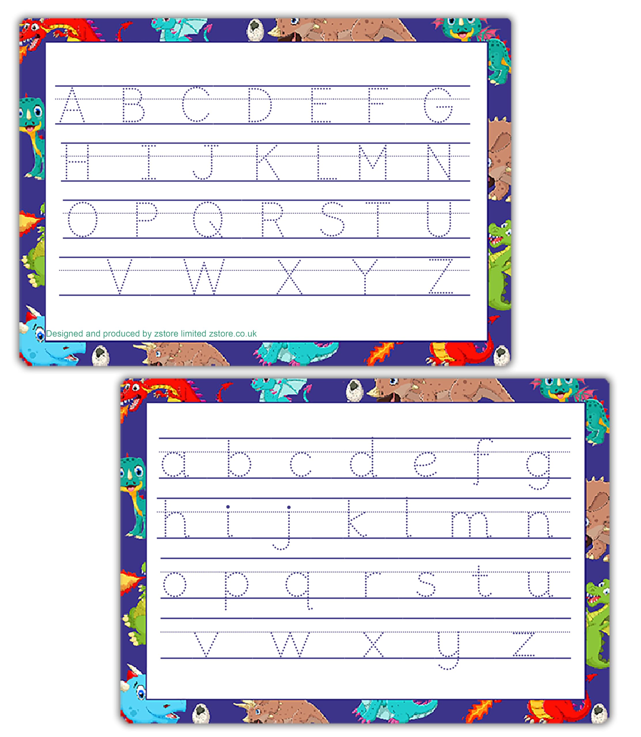 Dragons Themed Alphabet Tracing Mat A4 For Kids Letters by ZStore