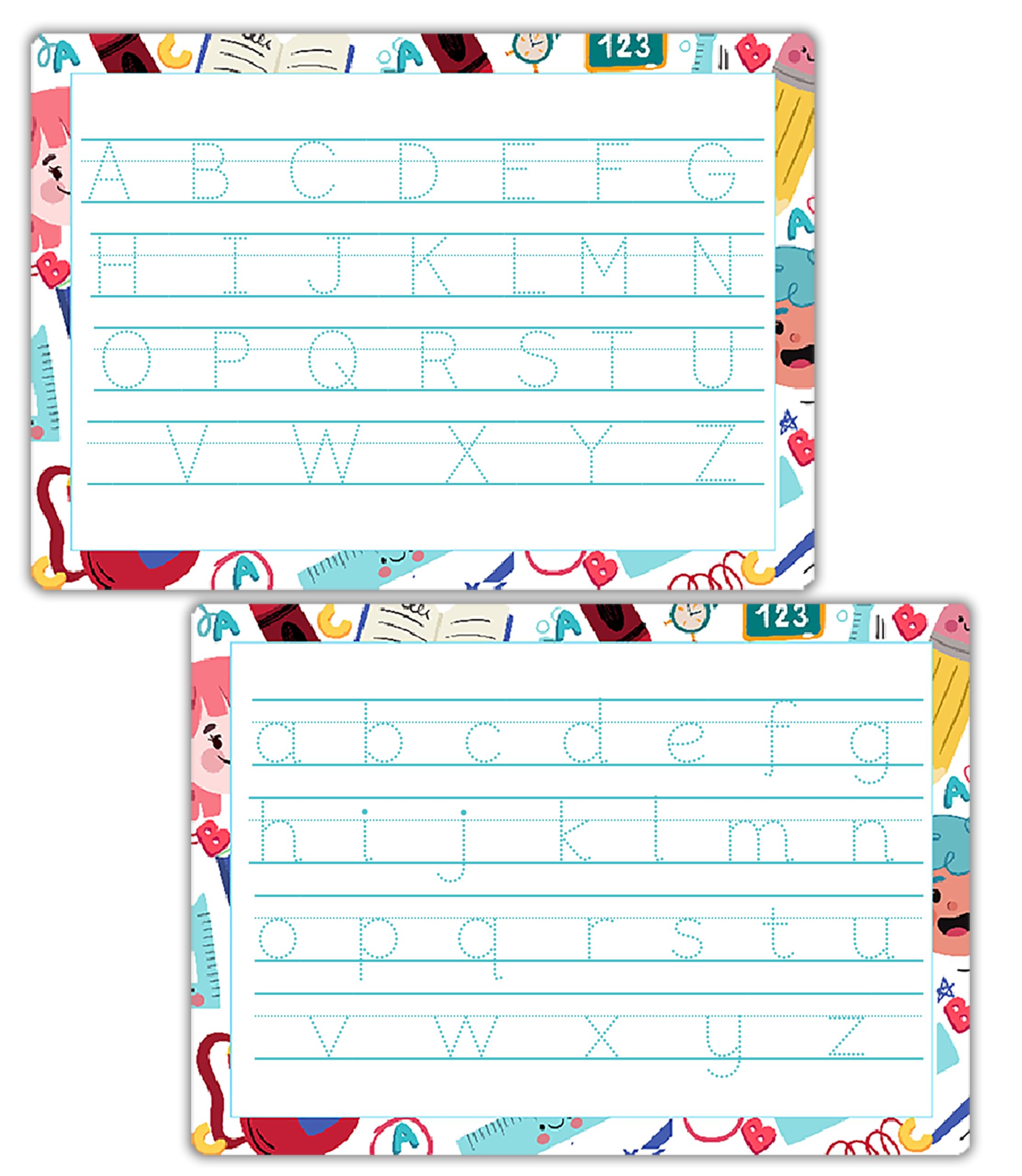 Reusable Tracing Sheets for Alphabet Writing – Capital & Small Letters Practice Mat | Wipe-Clean, Tear-Proof A4 Sheet | Double-Sided Handwriting Board with Pen by ZStore