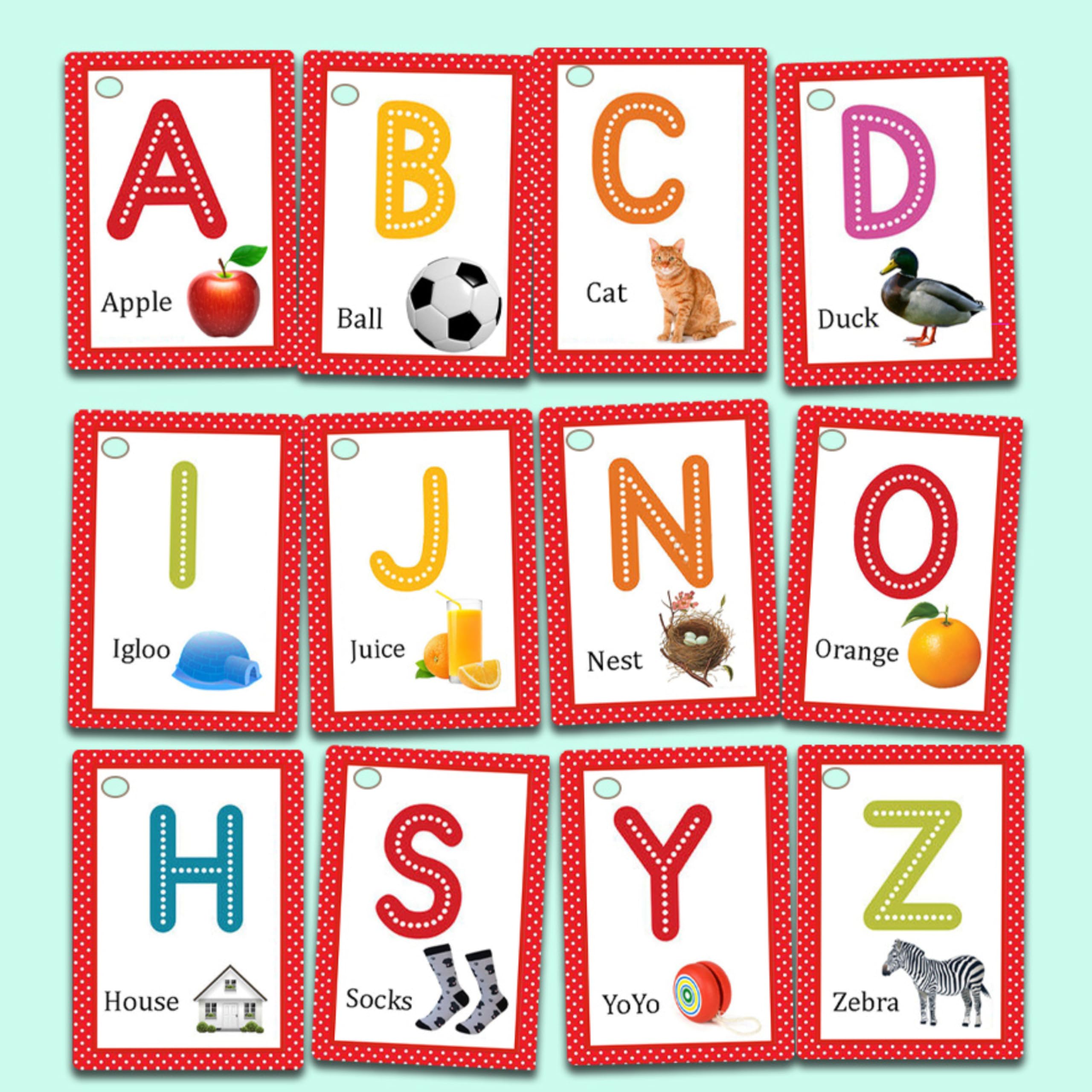 Montessori Phonics Flash Cards Toddlers Alphabet Words by Zstore