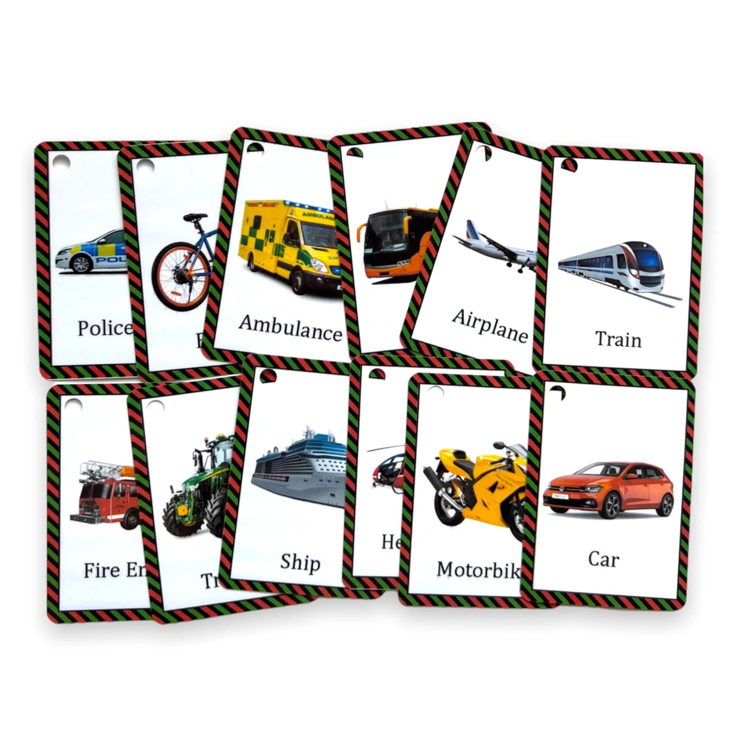 Transport Flash Cards for Toddlers Ages 2–6 | 24 Vehicle Flashcards for Kids | Educational Flashcards with Pictures | Montessori Learning Toy for Early Vocabulary, Speech & Sensory Development by Zstore