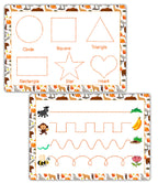 Toddler Tracing Mat Shapes Lines Double Sided Wipe Clean by ZStore