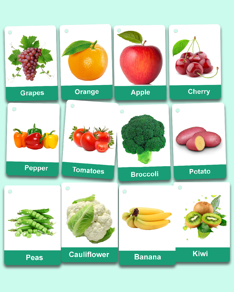fruits and vegetables flashcards